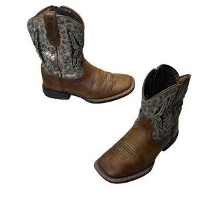 Ariat Koel VentTEK Brown Leather Square Toe Side Zip Western Boots Size 10